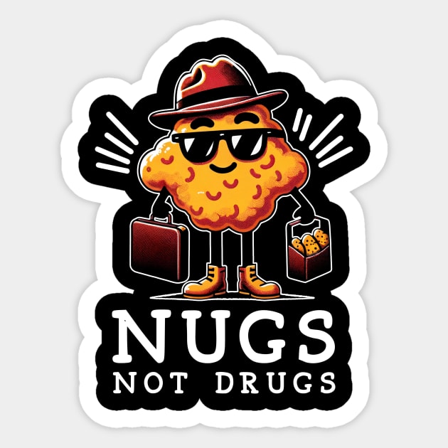 Crispy Nugs Not Drugs Nugget Nirvana, Urban Foodie Fashion Extravaganza Sticker by Kevin Jones Art